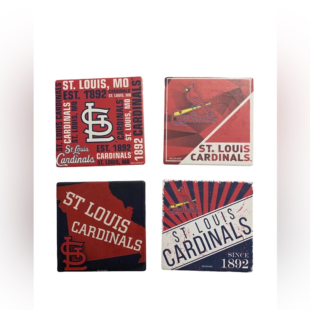 Officially Licensed St. Louis Cardinals Four-Pack Ceramic Coaster Set NEW